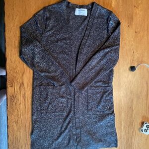 Old Navy Girls Long Cardigan Size S (6-7) Dappled Charcoal